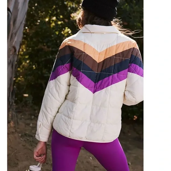 NWT Free People Movement x Hatch XS X-Small Printed Puffer Jacket Packable Coat - Picture 3 of 16